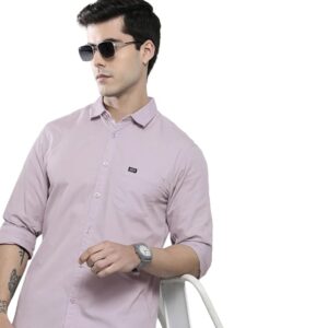 The Indian Garage Co Men Slim Fit Solid Full Sleeves Cutaway Collar Casual Shirt